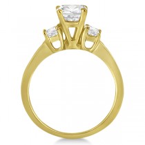 Three-Stone Princess Cut Diamond Engagement Ring 18k Yellow Gold (0.64 ct)