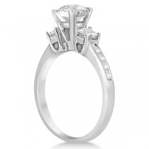 Three-Stone Princess Cut Diamond Engagement Ring Palladium (0.64ct)