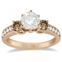 White & Champagne Diamond Engagement Ring 14K Rose Gold (0.45 ctw)