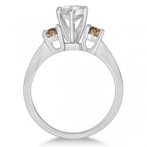 White & Champagne Diamond Engagement Ring 14K White Gold (0.45 ctw)