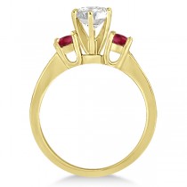 Three-Stone Ruby & Diamond Engagement Ring 18k Yellow Gold (0.60ct)