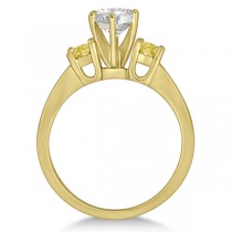 3 Stone White & Yellow Diamond Engagement Ring 14K Yellow Gold (0.45 ctw)