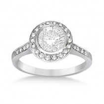 Cathedral Halo Diamond Engagement Ring Setting 14k White Gold (0.37ct)