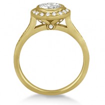 Cathedral Halo Diamond Engagement Ring Setting 14k Yellow Gold (0.37ct)