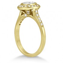 Cathedral Halo Diamond Engagement Ring Setting 18k Yellow Gold (0.37ct)
