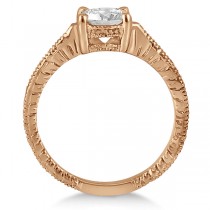 Antique Diamond Vintage Engagement Ring Setting 14k Rose Gold (0.20ct)