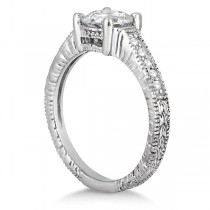 Antique Diamond Vintage Engagement Ring Setting 14k White Gold (0.20ct)