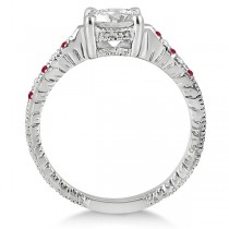 Vintage Ruby & Diamond Engagement Ring Palladium 0.31ct