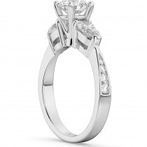 Three Stone Pear Cut Diamond Engagement Ring 14k White Gold (0.51ct)