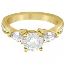 Three Stone Pear Cut Diamond Engagement Ring 18k Yellow Gold (0.51ct)