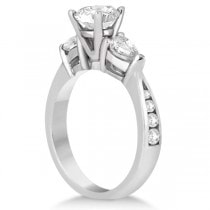 Three Stone Pear Cut Lab Grown Diamond Engagement Ring Platinum (0.51ct)