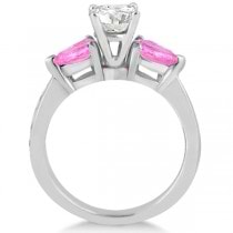 Diamond & Pear Pink Sapphire Engagement Ring Palladium (0.79ct)