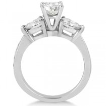 Three Stone Pear Cut Diamond Engagement Ring Platinum (0.51ct)