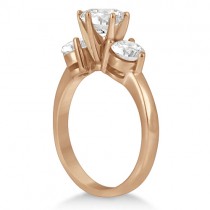 Three Stone Diamond Engagement Ring Setting 14k Rose Gold (0.50ct)