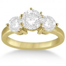 Three Stone Diamond Engagement Ring Setting 14k Yellow Gold (0.50ct)