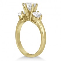 Three Stone Diamond Engagement Ring Setting 14k Yellow Gold (0.50ct)