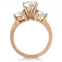 Three Stone Diamond Engagement Ring Setting 18k Rose Gold (0.50ct)