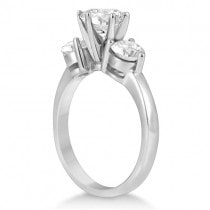 Three Stone Diamond Engagement Ring Setting 18k White Gold (0.50ct)
