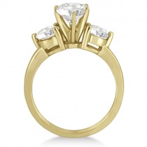 Three Stone Diamond Engagement Ring Setting 18k Yellow Gold (0.50ct)