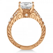 Antique Princess Cut Diamond Engagement Ring 14K Rose Gold (1.03ct)
