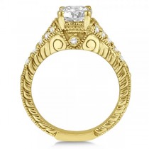 Antique Art Deco Oval Diamond Engagement Ring 14K Yellow Gold (1.03ct)
