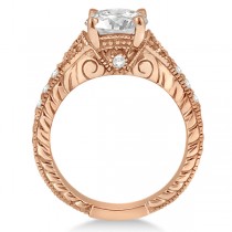 Antique Style Art Deco Diamond Engagement Ring 18k Rose Gold (0.33ct)