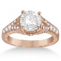 Antique Style Art Deco Diamond Bridal Set 18k Rose Gold (0.53ct)