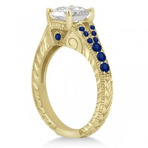 Antique Art Deco Blue Sapphire Engagement Ring 14k Yellow Gold (0.33ct)