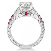 Antique Style Art Deco Ruby Engagement Ring Platinum (0.33ct)