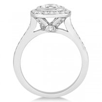 Cathedral Cushion Diamond Halo Engagement Ring in Platinum (0.43ct)