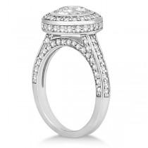Diamond Pave Halo Engagement Ring Setting Palladium (1.06ct)