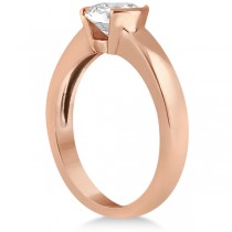 Half-Bezel Solitaire Engagement Ring Setting in 14k Rose Gold