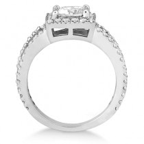 Princess Cut Halo Diamond Engagement Ring Palladium Setting (0.72ct)