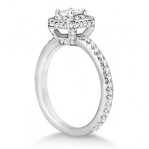 Princess Cut Halo Diamond Engagement Ring 18k White Gold (0.65ct)