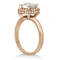 Floating Halo Diamond Engagement Ring Setting 14k Rose Gold (0.40ct)
