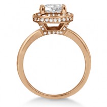 Floating Halo Diamond Engagement Ring Setting 14k Rose Gold (0.40ct)