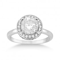 Floating Halo Diamond Engagement Ring Setting 14k White Gold (0.40ct)