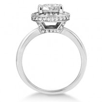 Floating Halo Diamond Engagement Ring Setting 14k White Gold (0.40ct)