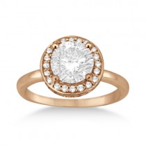 Floating Halo Diamond Engagement Ring Setting 18k Rose Gold (0.40ct)