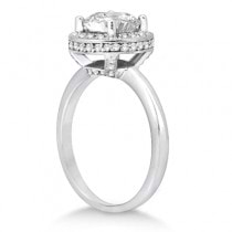 Floating Halo Diamond Engagement Ring Setting 18k White Gold (0.40ct)