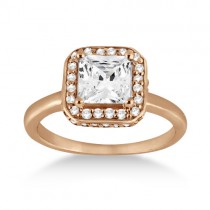 Princess Cut Halo Diamond Engagement Ring 14k Rose Gold (0.35ct)