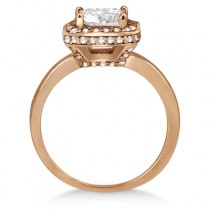 Princess Cut Halo Diamond Engagement Ring 14k Rose Gold (0.35ct)
