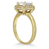 Princess Cut Halo Diamond Engagement Ring 18k Yellow Gold (0.35ct)