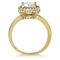 Princess Cut Halo Diamond Engagement Ring 18k Yellow Gold (0.35ct)