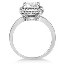 Princess Cut Halo Diamond Engagement Ring Platinum (0.35ct)