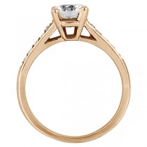Cathedral Pave Diamond Engagement Ring Setting 14k Rose Gold (0.20ct)