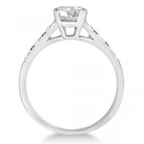 Cathedral Amethyst & Diamond Engagement Ring Palladium (0.20ct)