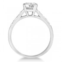 Cathedral Aquamarine & Diamond Engagement Ring Palladium (0.20ct)