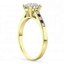 Cathedral Lab Alexandrite & Diamond Engagement Ring 14k Yellow Gold (0.20ct)