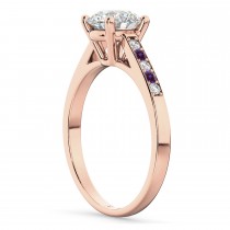 Cathedral Lab Alexandrite & Diamond Engagement Ring 18k Rose Gold (0.20ct)